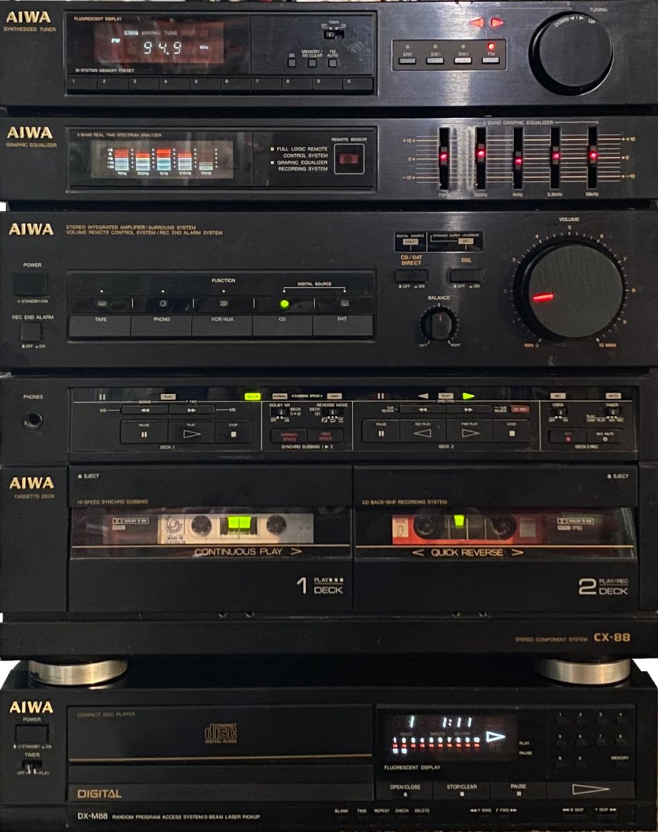 Powerful 2x100W AIWA Japan Component Hi-Fi stack (midi). PX-E88